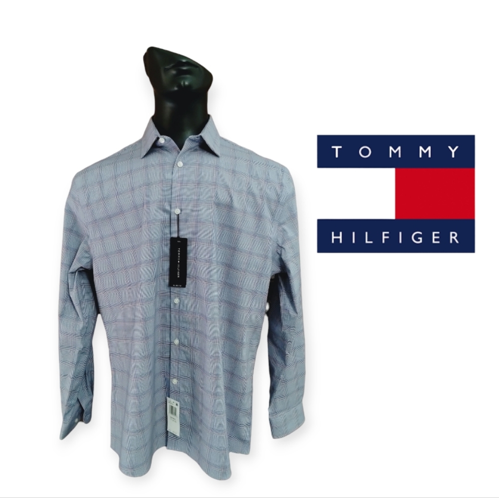 Tommy Hilfiger Slim Fit Men's XL Size 34-35 Slim Fit Long Sleeve Dress Shirt